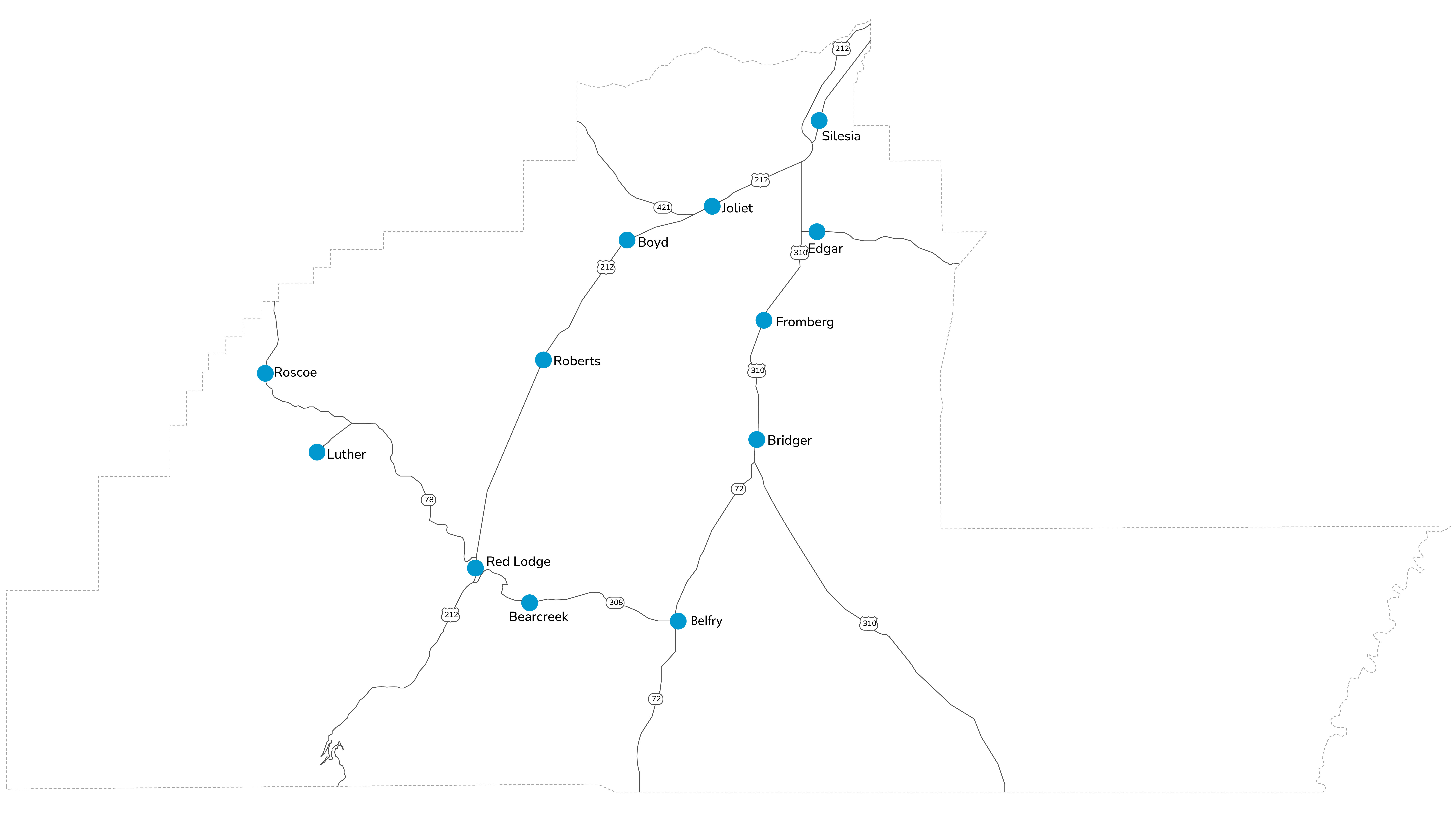 Carbon County map